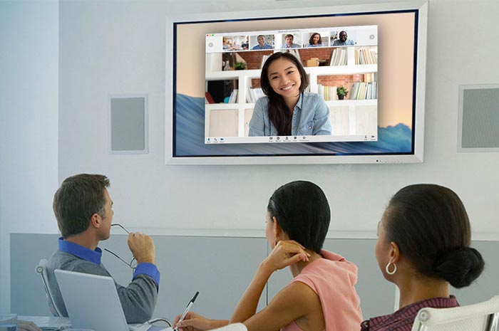 Office using video conferencing