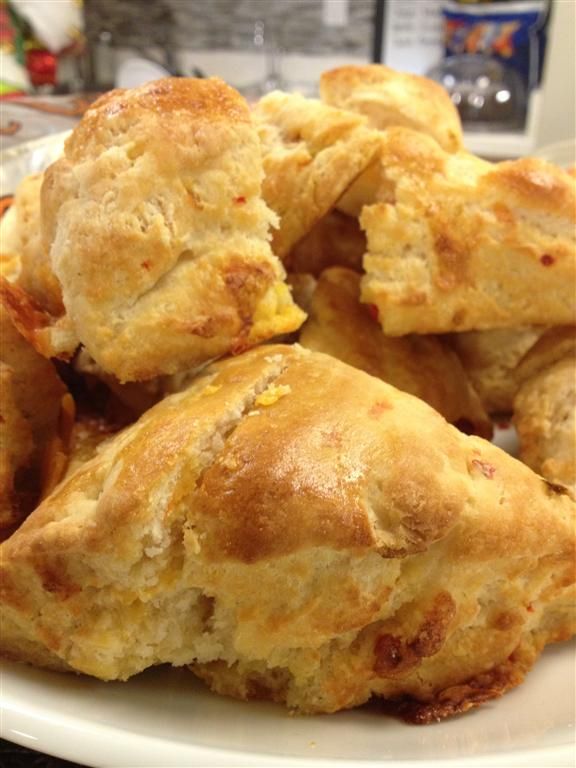 A plate filled with biscuits